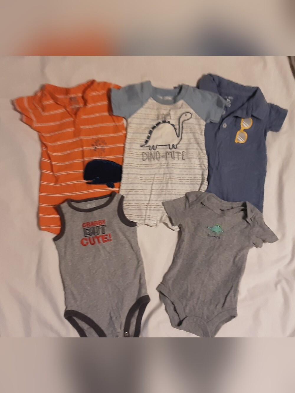 Five Baby boy Bodysuits for Newborn to 3 months